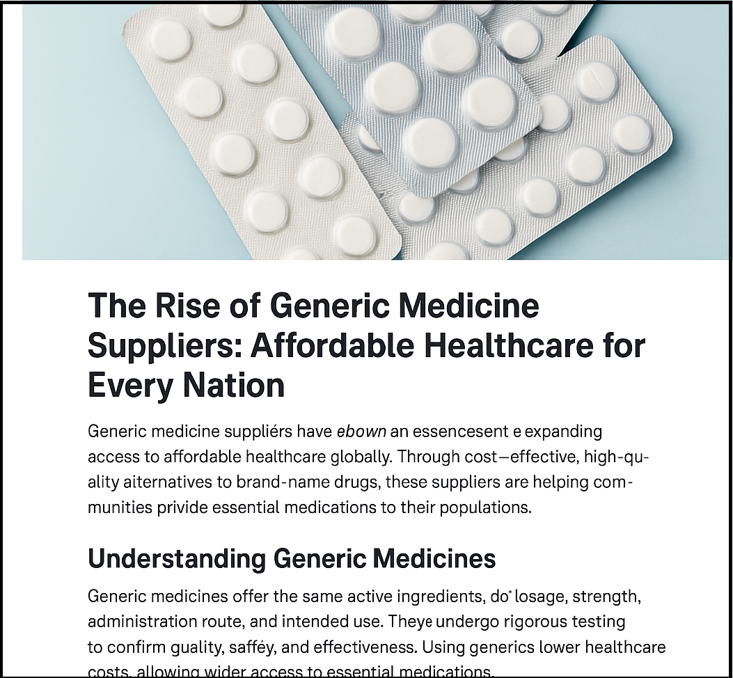 B2B pharmaceutical supplier